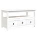 Table basse Blanc 102x49x55 cm Bois massif de pin - Photo n°2