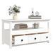 Table basse Blanc 102x49x55 cm Bois massif de pin - Photo n°5