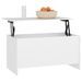 Table basse Blanc 102x55,5x52,5 cm Bois d'ingénierie - Photo n°7