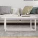 Table basse Blanc 110x55x45 cm Bois massif de pin - Photo n°5