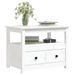 Table basse Blanc 71x49x55 cm Bois massif de pin - Photo n°5