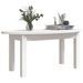 Table basse Blanc 80x40x35 cm Bois massif de pin - Photo n°4