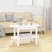 Table basse Blanc 80x45x45 cm Bois massif de pin - Photo n°1