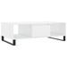 Table basse blanc brillant 104x60x35 cm bois d'ingénierie - Photo n°1