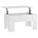 Table basse Blanc brillant 79x49x41 cm Bois d'ingénierie 2 - Photo n°1