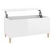 Table basse Blanc brillant 90x44,5x45 cm Bois d'ingénierie - Photo n°1