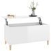 Table basse Blanc brillant 90x44,5x45 cm Bois d'ingénierie - Photo n°5