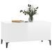 Table basse Blanc brillant 90x44,5x45 cm Bois d'ingénierie - Photo n°4