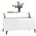 Table basse Blanc brillant 90x44,5x45 cm Bois d'ingénierie - Photo n°5