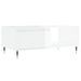 Table basse Blanc brillant 90x50x36,5 cm Bois d'ingénierie - Photo n°1