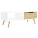 Table basse Blanc et chêne Sonoma 100x49,5x43 cm - Photo n°1