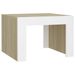 Table basse Blanc et chêne sonoma 50x50x35 cm - Photo n°1