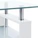 Table basse Blanc et transparent 95x55x40 cm Verre trempé - Photo n°4