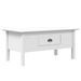 Table basse BODO blanc 100x55x45 cm bois de pin massif - Photo n°1