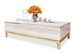 Table basse bois effet marbre blanc et métal doré Nirag 130 cm - Photo n°1