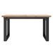 Table basse cadre en O 90x90x45,5cm bois de pin massif et fonte - Photo n°4