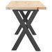 Table basse cadre en X 110x40x45,5 cm bois de pin massif fonte - Photo n°5