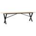 Table basse cadre en X 160x40x45 cm bois de pin massif et fonte - Photo n°2