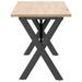 Table basse cadre en X 160x40x45 cm bois de pin massif et fonte - Photo n°5