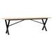 Table basse cadre en X 160x40x45 cm bois de pin massif et fonte - Photo n°6