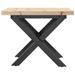 Table basse cadre en X 40x40x35,5cm bois de pin massif et fonte - Photo n°5