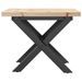 Table basse cadre en X 50x50x35,5cm bois de pin massif et fonte - Photo n°5