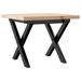 Table basse cadre en X 50x50x35,5cm bois de pin massif et fonte - Photo n°6