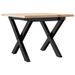 Table basse cadre en X 50x50x35 cm bois de pin massif et fonte - Photo n°6