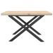 Table basse cadre en X 60x60x40,5cm bois de pin massif et fonte - Photo n°5