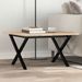 Table basse cadre en X 60x60x40 cm bois de pin massif et fonte - Photo n°1