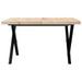 Table basse cadre en X 70x70x40,5cm bois de pin massif et fonte - Photo n°4