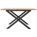 Table basse cadre en X 70x70x40 cm bois de pin massif et fonte - Photo n°5