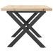 Table basse cadre en X 80x50x40,5cm bois de pin massif et fonte - Photo n°5