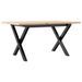 Table basse cadre en X 80x50x40 cm bois de pin massif et fonte - Photo n°2