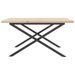 Table basse cadre en X 80x80x45,5cm bois de pin massif et fonte - Photo n°5