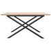 Table basse cadre en X 80x80x45 cm bois de pin massif et fonte - Photo n°5