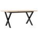 Table basse cadre en X 90x40x45 cm bois de pin massif et fonte - Photo n°6