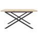 Table basse cadre en X 90x90x45,5cm bois de pin massif et fonte - Photo n°5