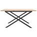 Table basse cadre en X 90x90x45 cm bois de pin massif et fonte - Photo n°5