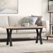 Table basse cadre en Y 110x40x45,5 cm bois de pin massif fonte - Photo n°1