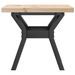 Table basse cadre en Y 40x40x35,5cm bois de pin massif et fonte - Photo n°5