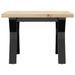 Table basse cadre en Y 50x50x35,5cm bois de pin massif et fonte - Photo n°4