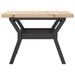 Table basse cadre en Y 50x50x35,5cm bois de pin massif et fonte - Photo n°5