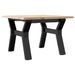 Table basse cadre en Y 50x50x35 cm bois de pin massif et fonte - Photo n°2