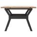 Table basse cadre en Y 50x50x35 cm bois de pin massif et fonte - Photo n°5