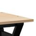 Table basse cadre en Y 50x50x35 cm bois de pin massif et fonte - Photo n°7