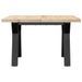 Table basse cadre en Y 60x60x40,5cm bois de pin massif et fonte - Photo n°4