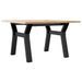 Table basse cadre en Y 60x60x40 cm bois de pin massif et fonte - Photo n°6