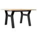 Table basse cadre en Y 70x70x40 cm bois de pin massif et fonte - Photo n°6