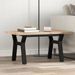 Table basse cadre en Y 80x50x40,5cm bois de pin massif et fonte - Photo n°1